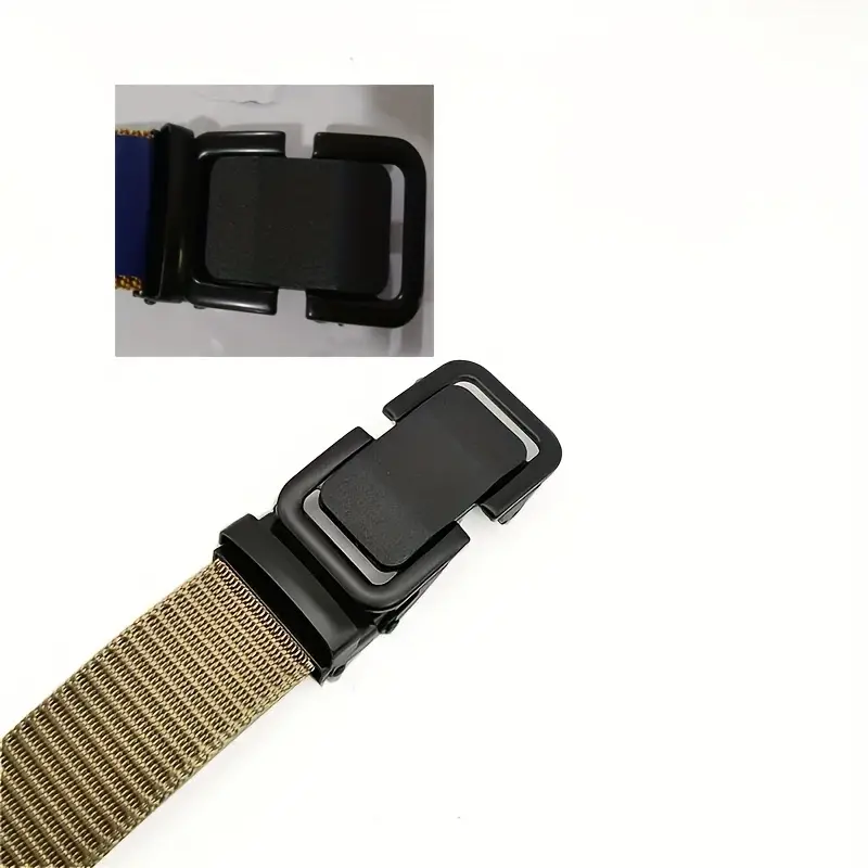 Cinturón informal de nailon tejido para hombre, ideal para actividades al aire libre y deportivas (B005)