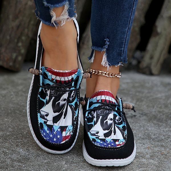 ÚLTIMO DÍA 50% DE DESCUENTO - Zapatos de lona con estampado étnico, casuales y cómodos para mujer