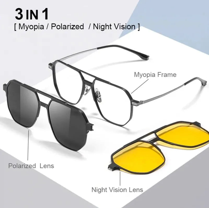 Gafas de sol polarizadas magnéticas 3 en 1