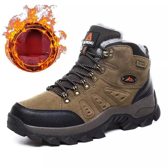 Botas ortopédicas de montañismo para hombre, con soporte para el tobillo, impermeables, antideslizantes, de punta ancha y tácticas (mejora de durabilidad)