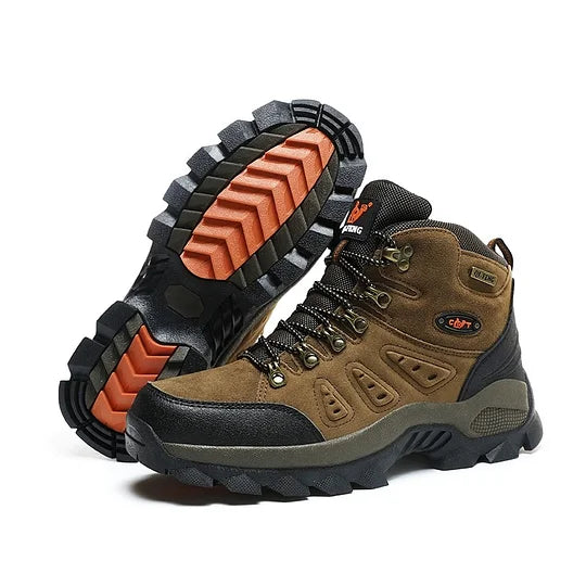 Botas ortopédicas de montañismo para hombre, con soporte para el tobillo, impermeables, antideslizantes, de punta ancha y tácticas (mejora de durabilidad)