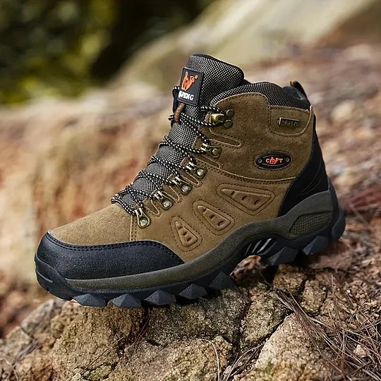 Botas ortopédicas de montañismo para hombre, con soporte para el tobillo, impermeables, antideslizantes, de punta ancha y tácticas (mejora de durabilidad)