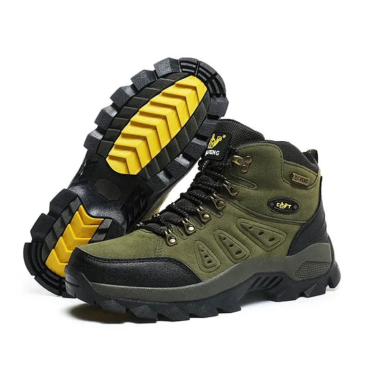 Botas ortopédicas de montañismo para hombre, con soporte para el tobillo, impermeables, antideslizantes, de punta ancha y tácticas (mejora de durabilidad)