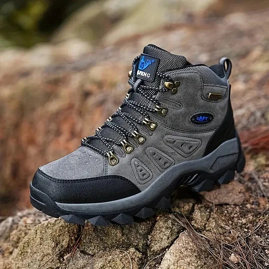 Botas ortopédicas de montañismo para hombre, con soporte para el tobillo, impermeables, antideslizantes, de punta ancha y tácticas (mejora de durabilidad)