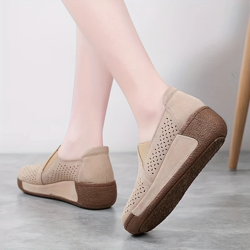 Primavera y verano 50% de descuento💝 Zapatos planos ortopédicos de plataforma para mujer, mocasines de cuero cómodos