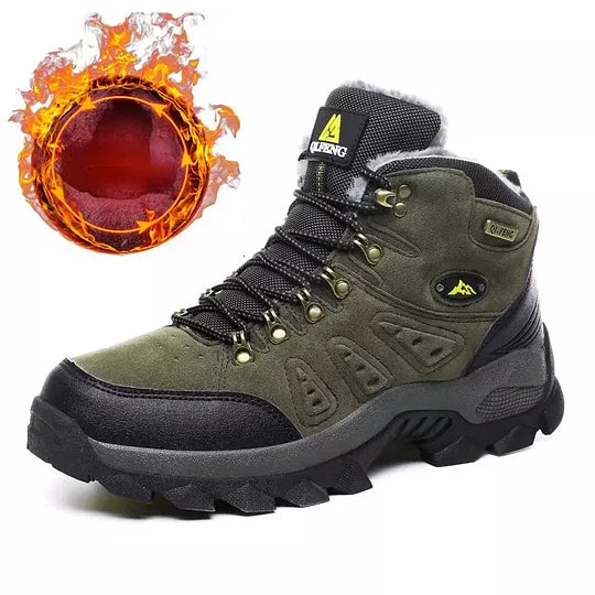 Botas ortopédicas de montañismo para hombre, con soporte para el tobillo, impermeables, antideslizantes, de punta ancha y tácticas (mejora de durabilidad)