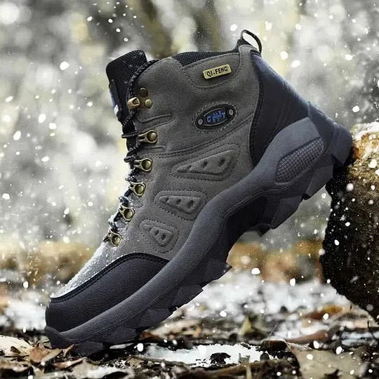 Botas ortopédicas de montañismo para hombre, con soporte para el tobillo, impermeables, antideslizantes, de punta ancha y tácticas (mejora de durabilidad)