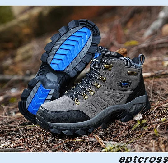 Botas ortopédicas de montañismo para hombre, con soporte para el tobillo, impermeables, antideslizantes, de punta ancha y tácticas (mejora de durabilidad)