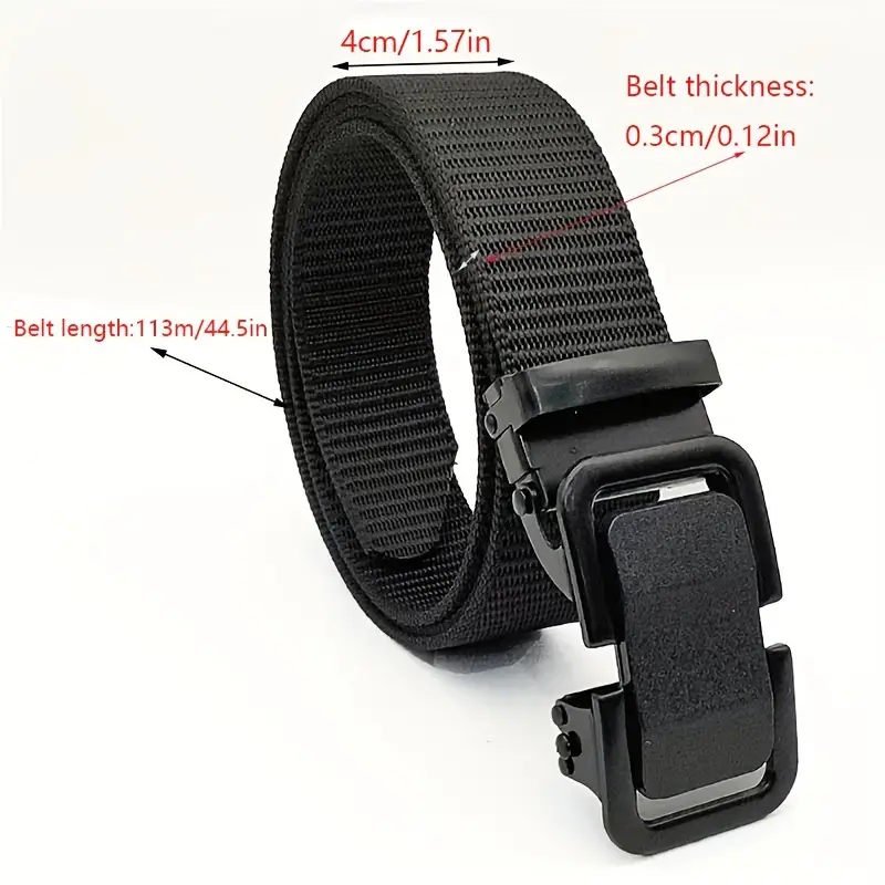 Cinturón informal de nailon tejido para hombre, ideal para actividades al aire libre y deportivas (B005)