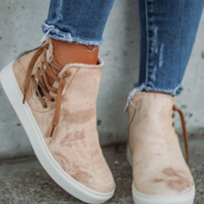 Zapatillas altas sin cordones con cremallera para mujer
