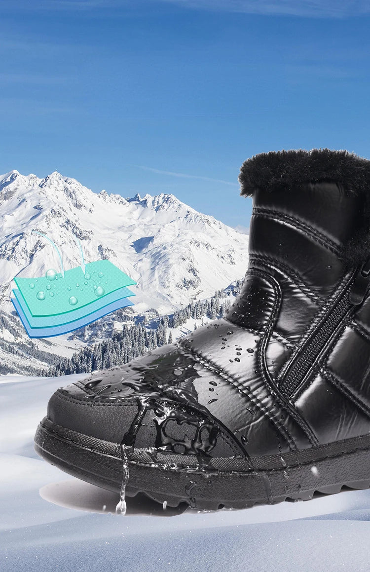 Botas de nieve impermeables y cómodas con absorción de impactos para mujer