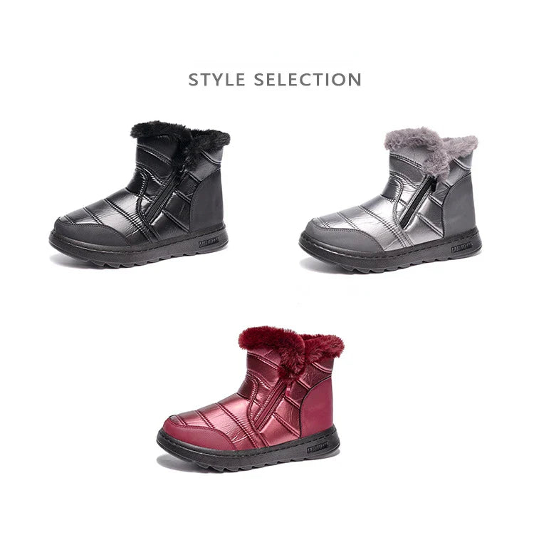 Botas de nieve impermeables y cómodas con absorción de impactos para mujer