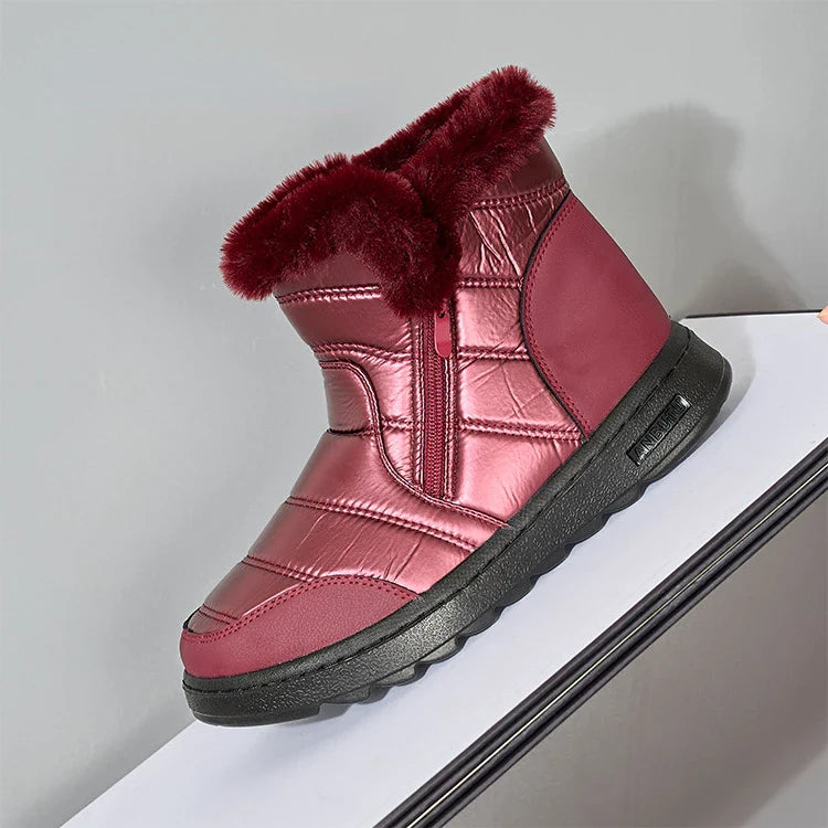 Botas de nieve impermeables y cómodas con absorción de impactos para mujer