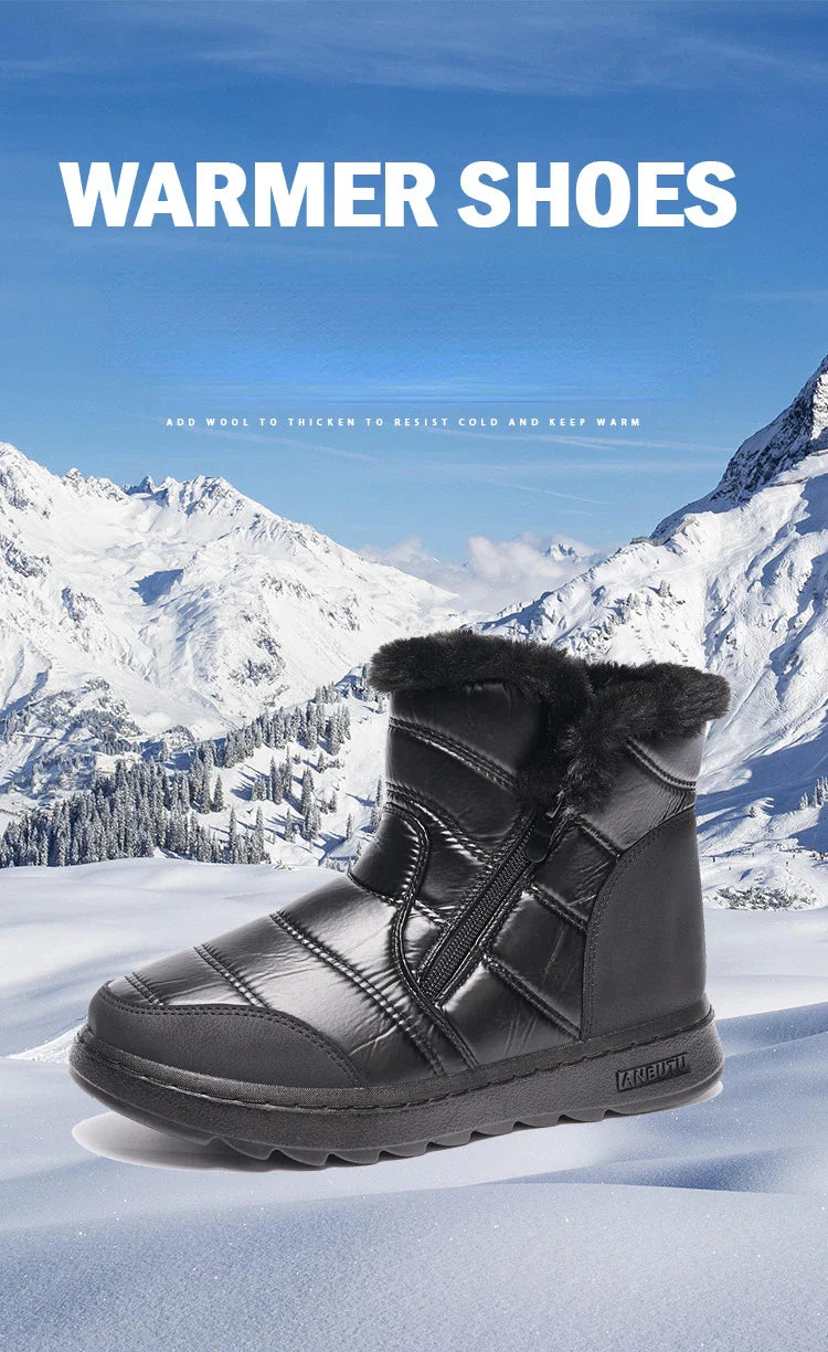 Botas de nieve impermeables y cómodas con absorción de impactos para mujer