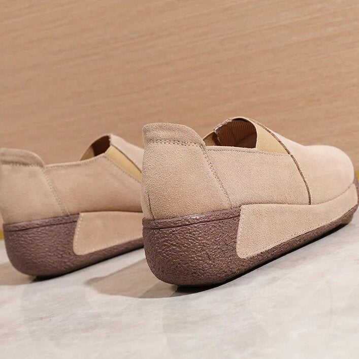 Primavera y verano 50% de descuento💝 Zapatos planos ortopédicos de plataforma para mujer, mocasines de cuero cómodos