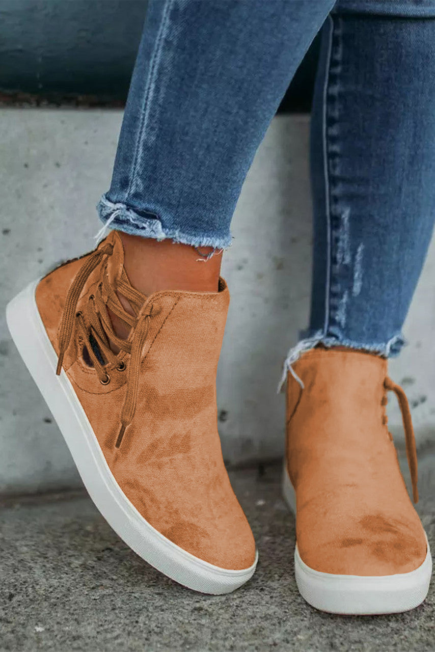 Zapatillas altas sin cordones con cremallera para mujer
