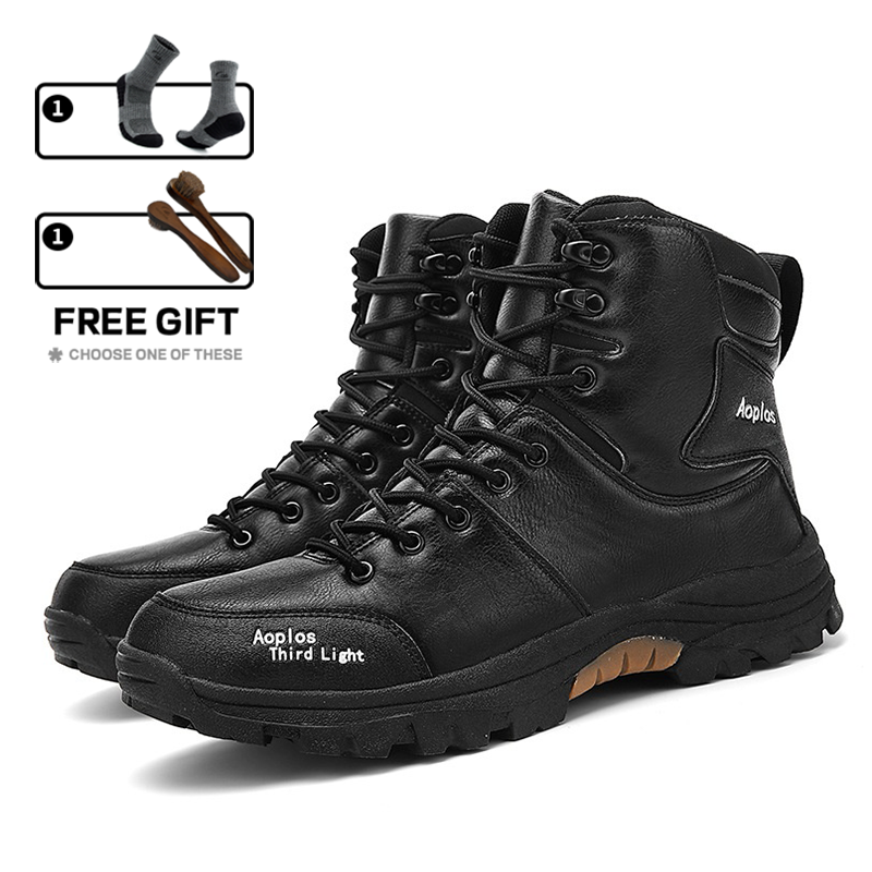 Botas de senderismo impermeables, antideslizantes y antiperforación para hombre, con soporte para el tobillo, puntera ancha y soporte para el arco, botas de trabajo ortopédicas