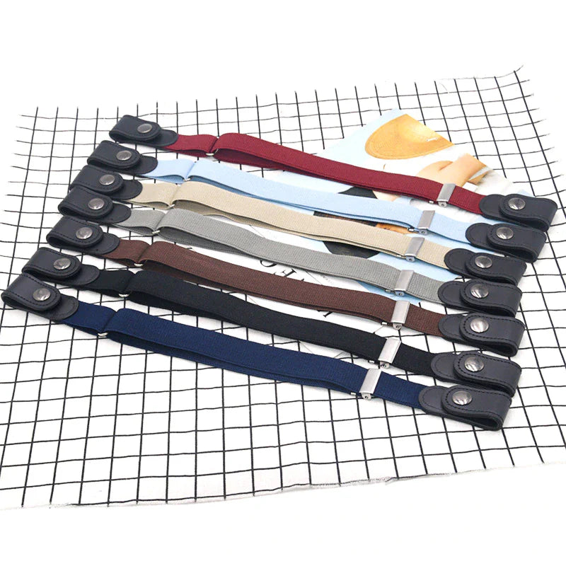 Cinturón sin hebilla, cinturón invisible para pantalones vaqueros de cintura alta para hombres y mujeres.