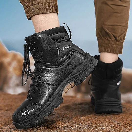 Botas de senderismo impermeables, antideslizantes y antiperforación para hombre, con soporte para el tobillo, puntera ancha y soporte para el arco, botas de trabajo ortopédicas
