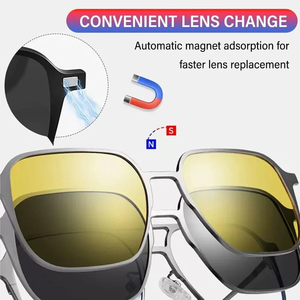 Gafas de sol polarizadas magnéticas 3 en 1