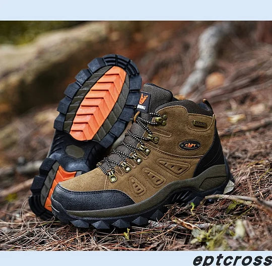 Botas ortopédicas de montañismo para hombre, con soporte para el tobillo, impermeables, antideslizantes, de punta ancha y tácticas (mejora de durabilidad)