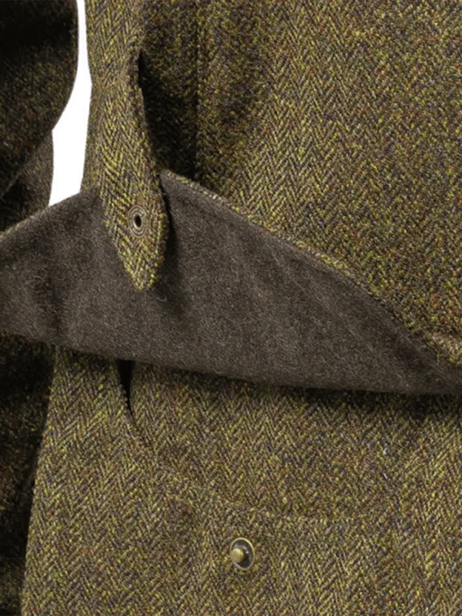 Chaqueta informal de espiga con botones y cremallera para caza al aire libre estilo western vintage para hombre