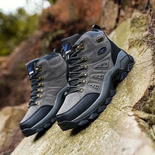 Botas ortopédicas de montañismo para hombre, con soporte para el tobillo, impermeables, antideslizantes, de punta ancha y tácticas (mejora de durabilidad)