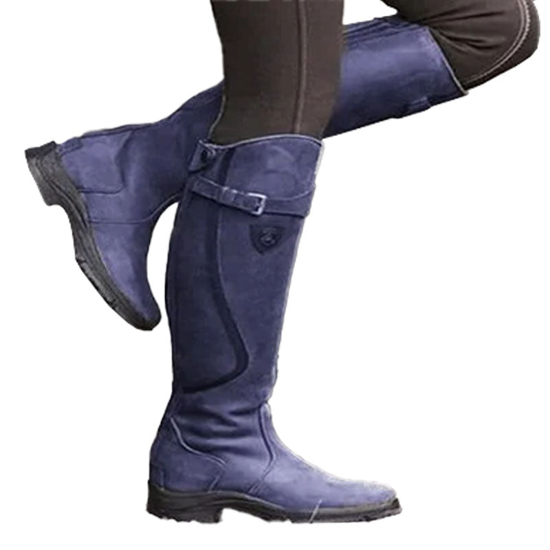 Botas de montar de cuero impermeables para mujer