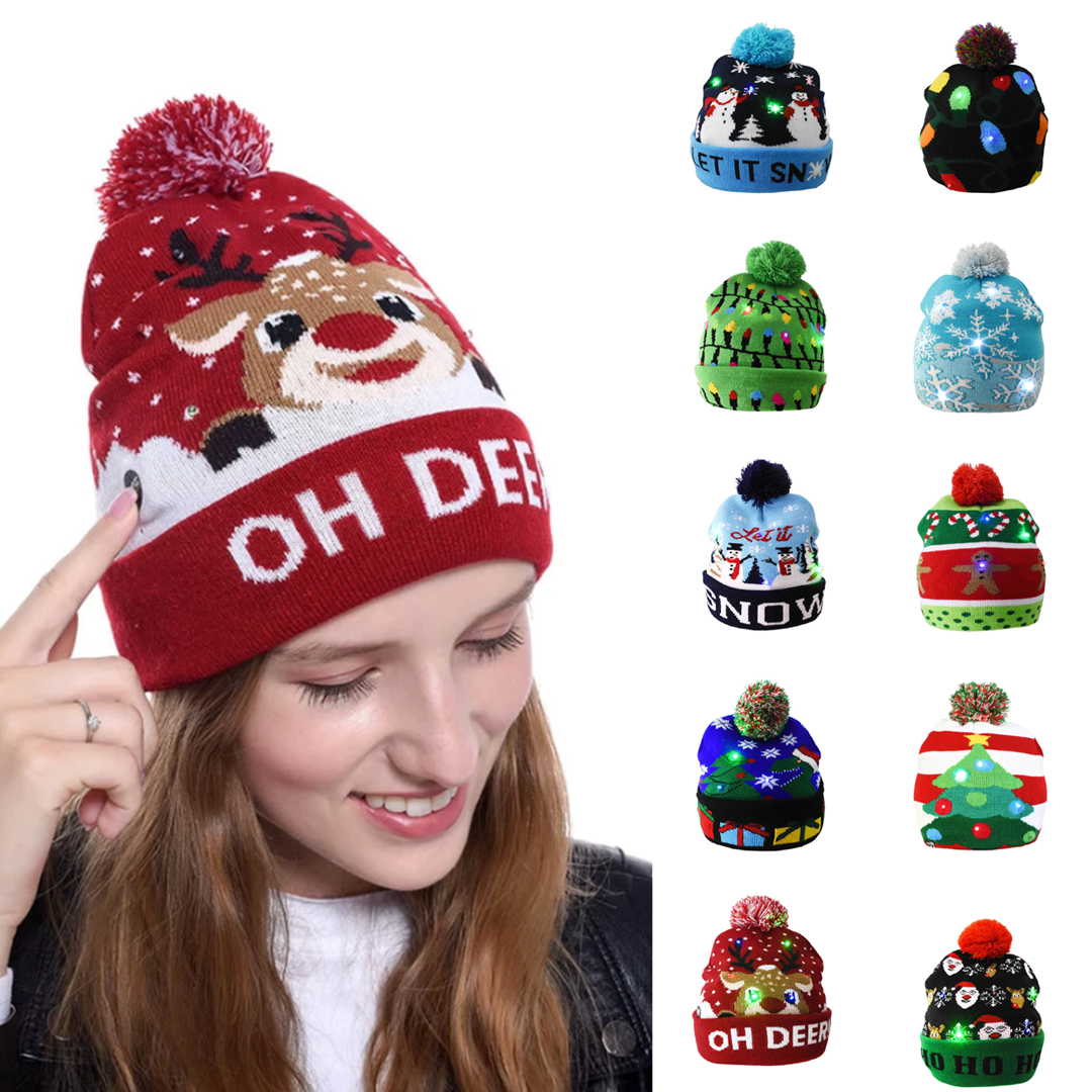 Gorro navideño iluminado