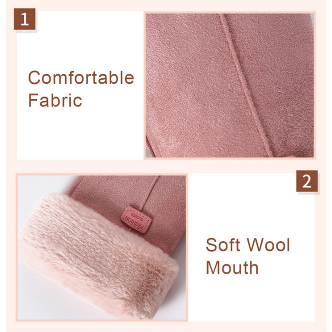 Guantes de invierno de felpa, cómodos y elegantes, sensibles al tacto