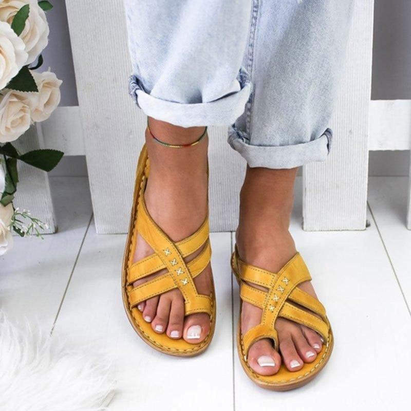 Zapatillas de plataforma gruesa de piel sintética para mujer, suela suave de EVA para playa y verano