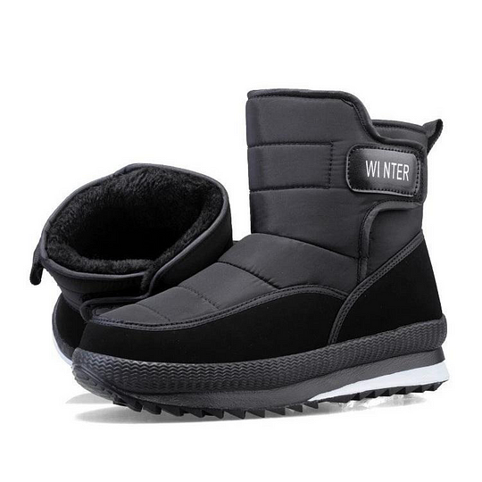 Men's Thick Warm Orthopedic Support Wide Toe Snow Boots Non-slip Waterproof Anti-skid Fur Lined Winter Boots