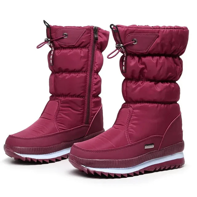 🔥🔥Women's premium waterproof, non-slip faux fur snow boots