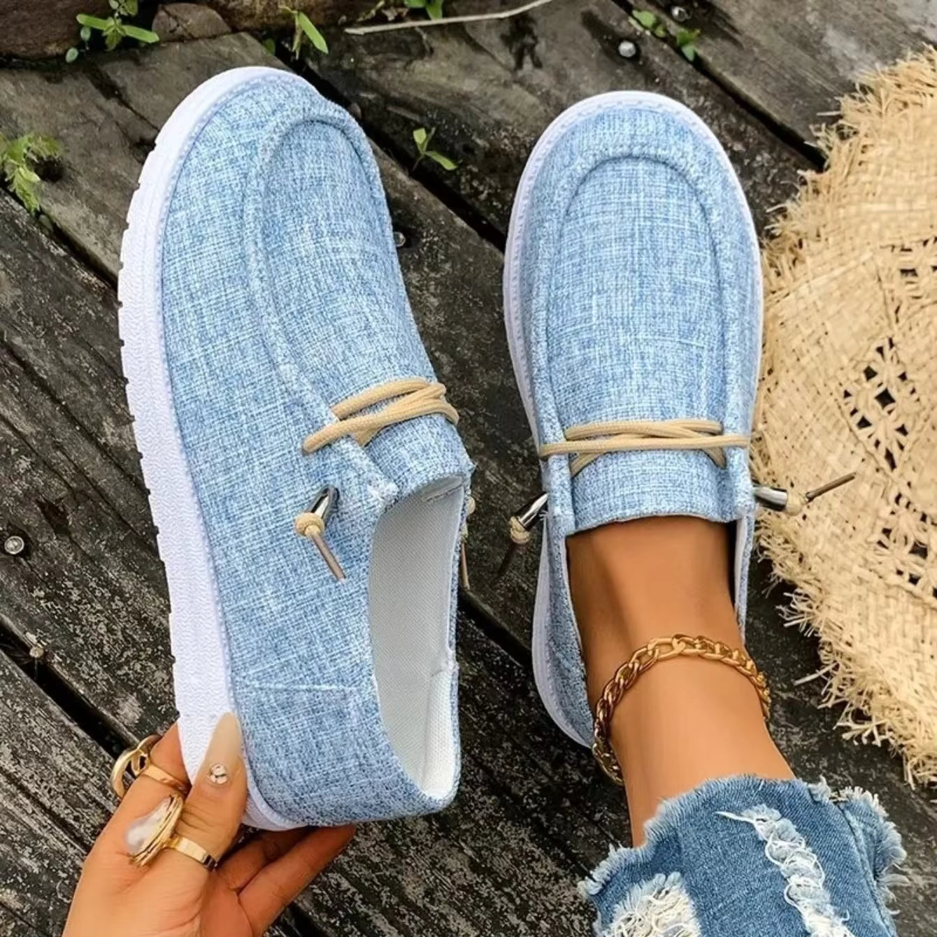 Women Low-top Comfort Loafers, Women's Solid Color Soft Sole Lightweight Flat Walking Shoes