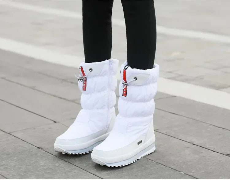 🔥🔥Women's premium waterproof, non-slip faux fur snow boots