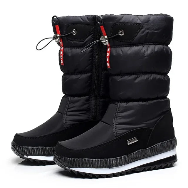 🔥🔥Women's premium waterproof, non-slip faux fur snow boots