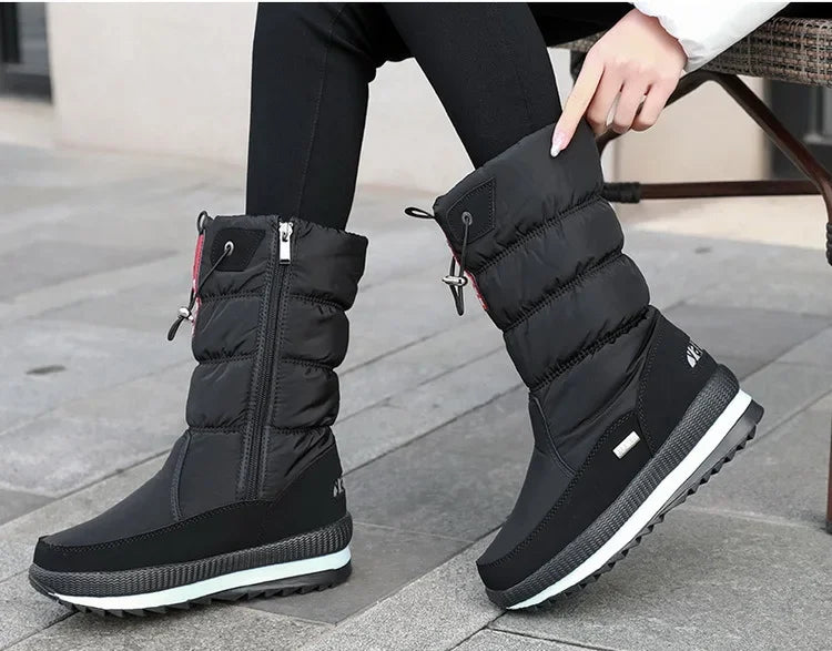 🔥🔥Women's premium waterproof, non-slip faux fur snow boots