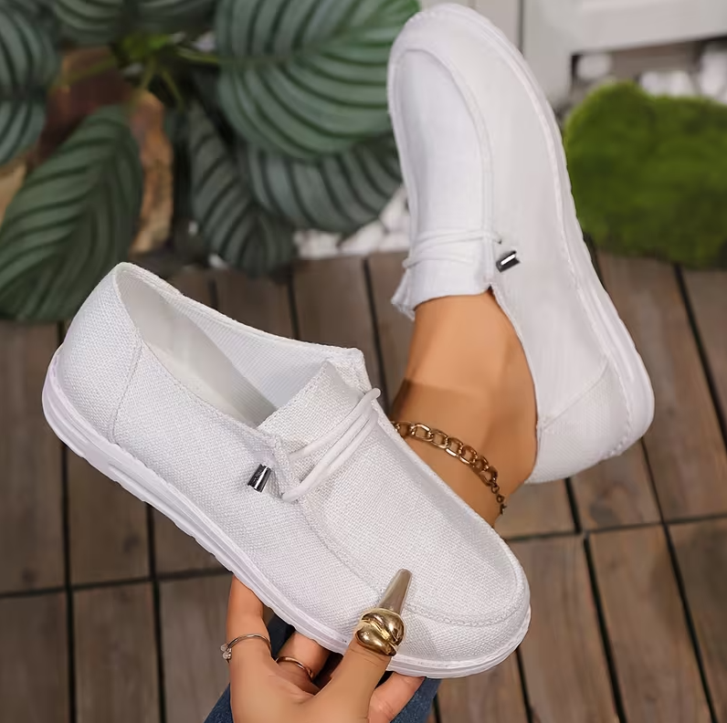 Women Low-top Comfort Loafers, Women's Solid Color Soft Sole Lightweight Flat Walking Shoes