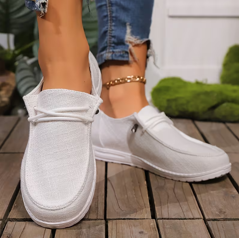 Women Low-top Comfort Loafers, Women's Solid Color Soft Sole Lightweight Flat Walking Shoes