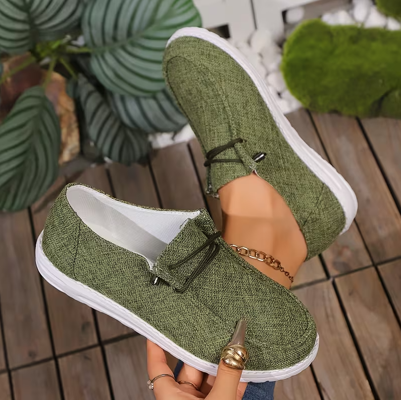 Women Low-top Comfort Loafers, Women's Solid Color Soft Sole Lightweight Flat Walking Shoes