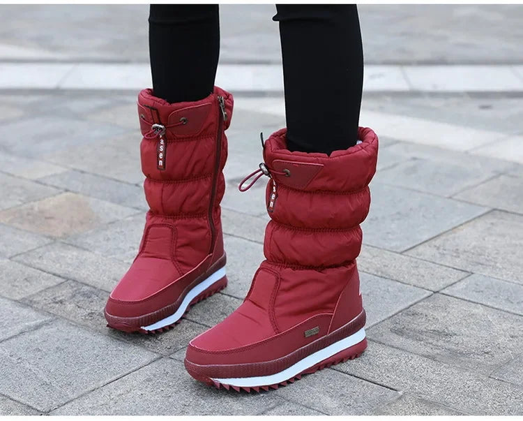 🔥🔥Women's premium waterproof, non-slip faux fur snow boots