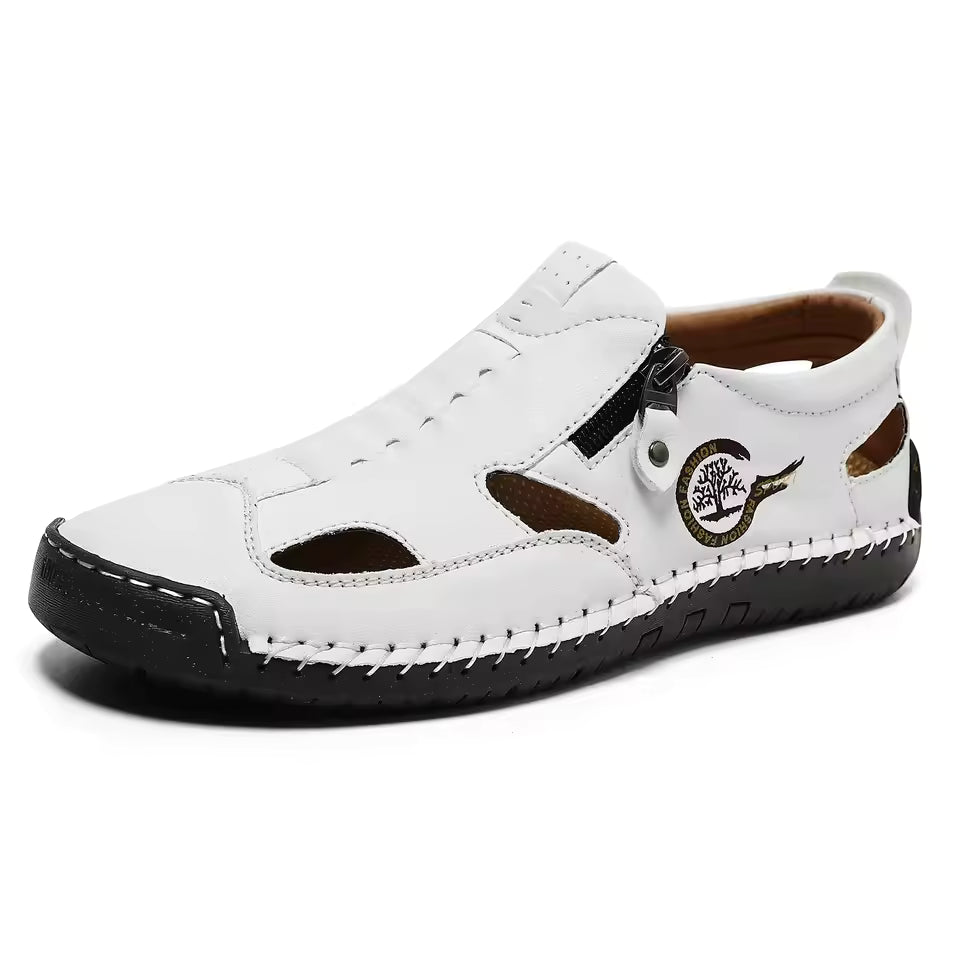 Last day 50% Off❤️ Men’s Orthopedic Leather Slip-on, Summer Sandals for Comfort Walking