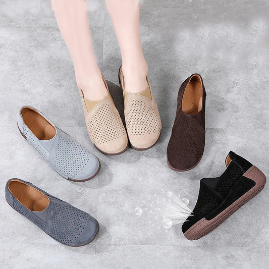 Primavera y verano 50% de descuento💝 Zapatos planos ortopédicos de plataforma para mujer, mocasines de cuero cómodos
