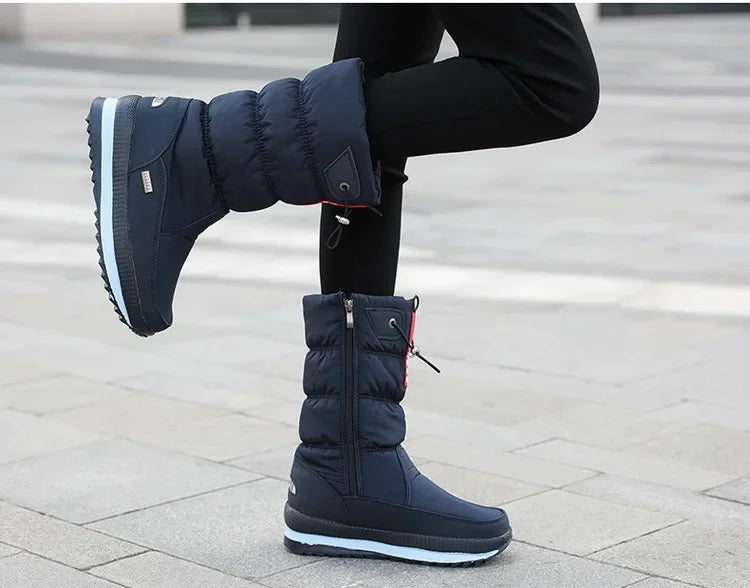 🔥🔥Women's premium waterproof, non-slip faux fur snow boots