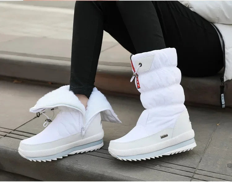 🔥🔥Women's premium waterproof, non-slip faux fur snow boots