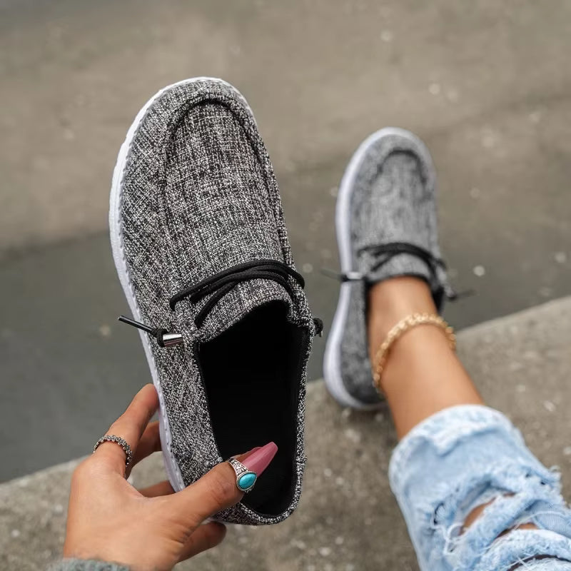 Women Low-top Comfort Loafers, Women's Solid Color Soft Sole Lightweight Flat Walking Shoes