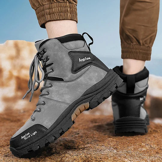 Men's Waterproof Non-slip Anti-puncture Hiking Boots Ankle Support Wide Toe Arch Support Orthopedic Work Boots