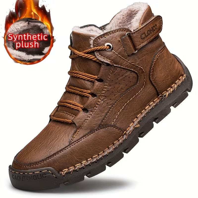 Men’s Leather Ankle Boots — Warm Comfort & Arch Support