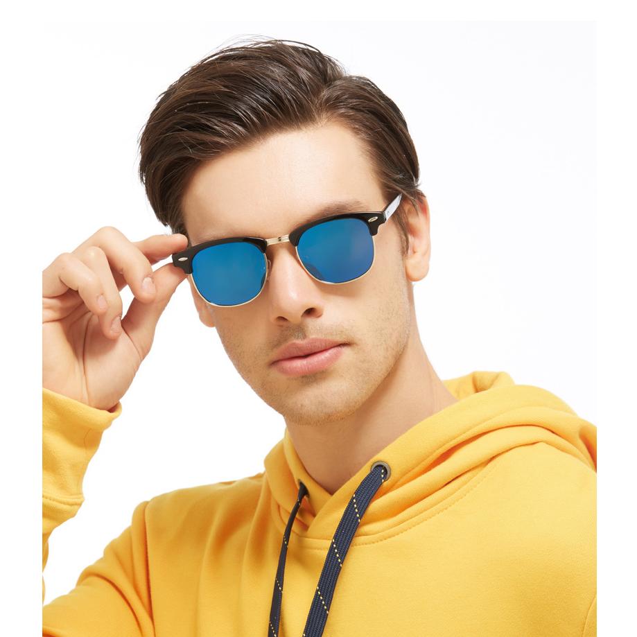 Retro Half-frame Polarized Sunglasses UV400