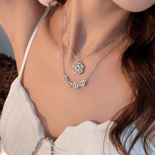 Four-Leaf Heart Shape Necklace